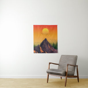 TENTURE COUCHER DE SOLEIL NATUREL MONTAGNARD DE STYLE VINT