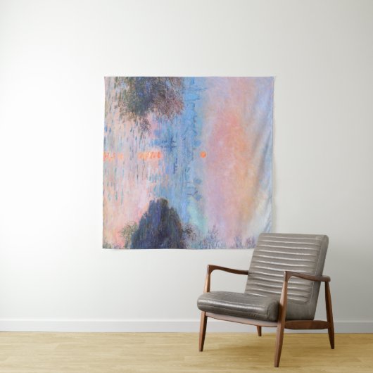 Tenture Coucher de soleil sur la Seine Claude Monet (En situation (horizontale))