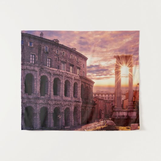 Tenture Coucher de soleil sur le Colisée de Rome à Rome (Devant (Horizontal))