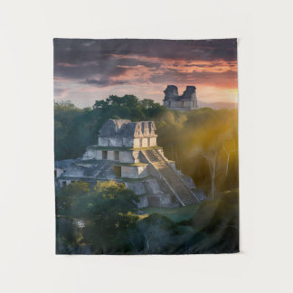 Tenture Coucher de soleil sur les ruines antiques dans la