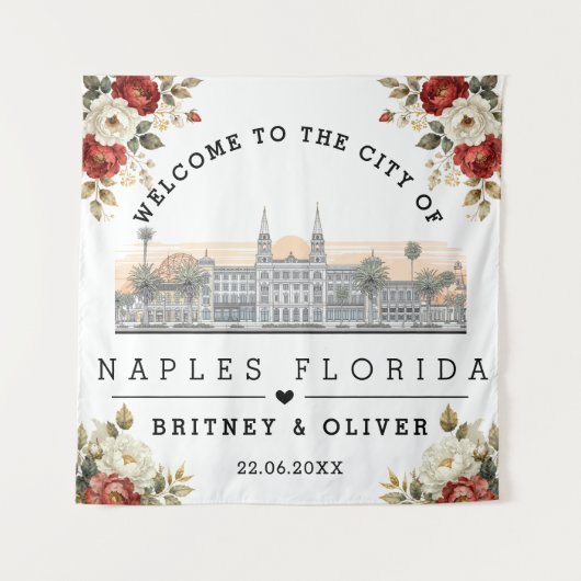 Tenture Coucher de soleil sur Naples Floride – Cadeau de m (Devant)