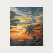 Tenture Coucher de soleil tropical étonnant (Devant)