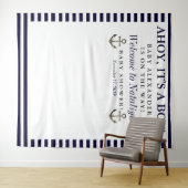 Tenture Coucou C'est un Garçon Baby Shower Photobooth (En situation (horizontale))