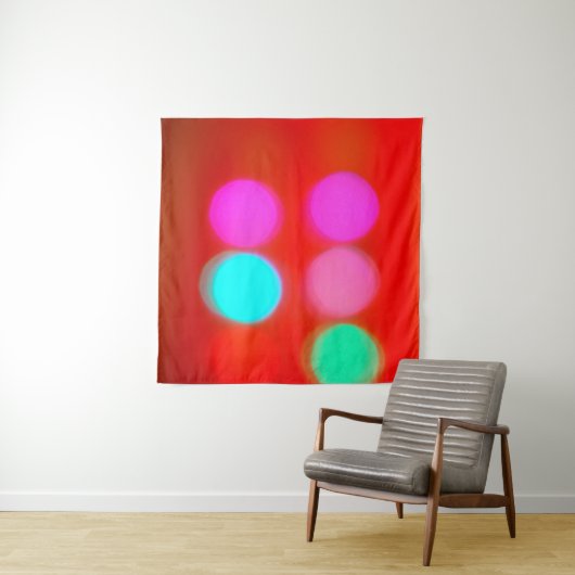 Tenture Couleur Abstrait rouge flou arrière - plan bokeh l (En situation (horizontale))