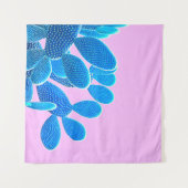 Tenture Couleur bleu cactus sur arrière - plan rose. Mode, (Devant (Horizontal))