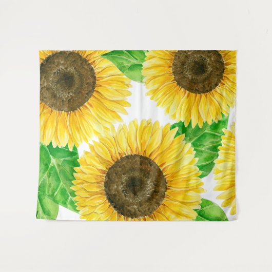 Tenture Couleur d'eau des fleurs de soleil (Devant (Horizontal))