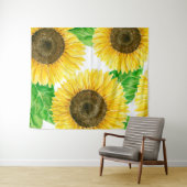 Tenture Couleur d'eau des fleurs de soleil (En situation (horizontale))