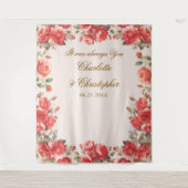 Tenture Couleur d'eau romantique Roses Mariage arrière-pla (Devant)