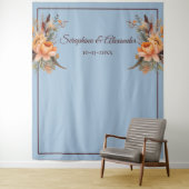 Tenture Couleur d'eau Rustique Floral Mariage fond (En situation)