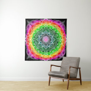 Tenture Couleur éclater Rainbow Prism Mandala
