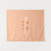 Tenture Couleur pêche pastel cool avec nom de monogramme p (Devant (Horizontal))