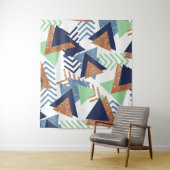 Tenture Couleurs Abstraites des Années 80 | Rose Navy Or M (En situation)