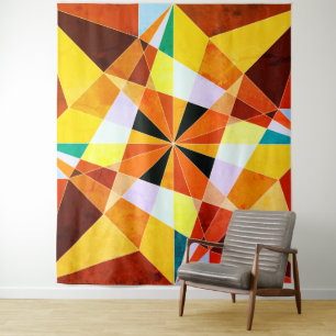 Tenture Couleurs Chaudes Formes Géométriques Angulaires Fr