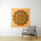 Tenture Couleurs d'automne vives Floral Mandala (En situation)