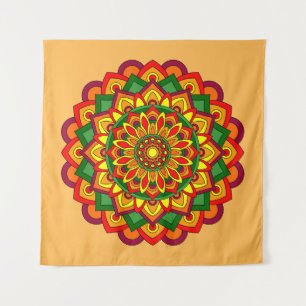 Tenture Couleurs d'automne vives Floral Mandala