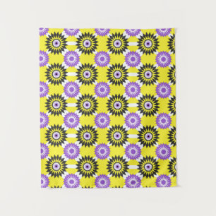 Tenture Couleurs de la fierté enby / motif de fleur jaune 