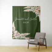 Tenture Couleurs de la Terre Mariage Herbe de la Pampa Ros (En situation)