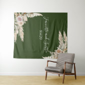 Tenture Couleurs de la Terre Mariage Herbe de la Pampa Ros (En situation (horizontale))