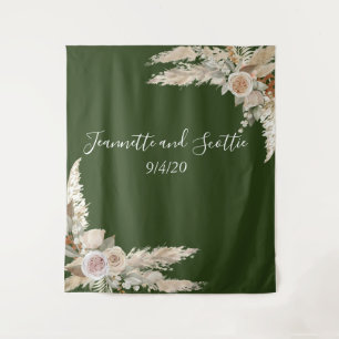 Tenture Couleurs de la Terre Mariage Herbe de Pampas Rose