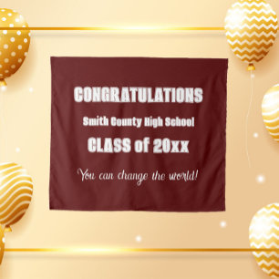 Tenture Couleurs de l'école Marron et Blanc Remise des dip