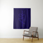 Tenture Couleurs Deep Purple Modernes | Nom et Monogramme (En situation)