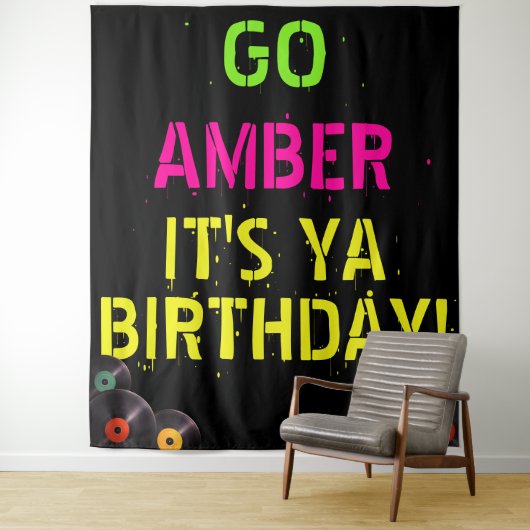 Tenture Couleurs néon des années 90|Fond de photo d'annive (En situation)