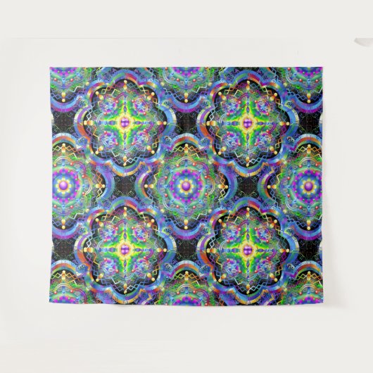 Tenture Couleurs psychédéliques Universe Mandala (Devant (Horizontal))