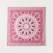 Tenture Couleurs rétro cercle mandala couleurs roses rond  (Devant (Horizontal))