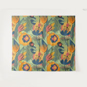 Tenture Couleurs riches fleurs exotiques sans couture moti (Devant (Horizontal))