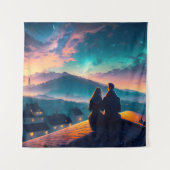 Tenture Couple Assis Sur Le Toit (Devant)