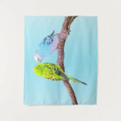 Tenture Couple de bougie mignonne en vert et bleu (Devant)