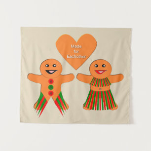 Tenture Couple de pain d'épices de Noël