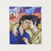 Couple Gay Dans Le Style De L'Art Japonais Ukiyo-e