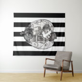 Tenture Couple marié danse squelette rayé amour (En situation (horizontale))