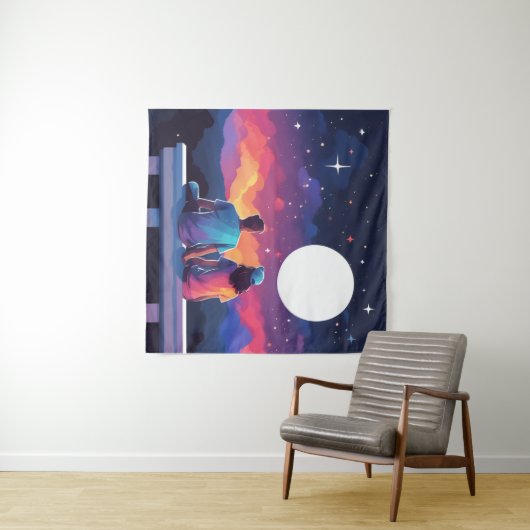 Tenture Couple stargazing (En situation (horizontale))