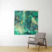 Tenture Courants de teintes translucides, volutes métalliq (En situation (horizontale))