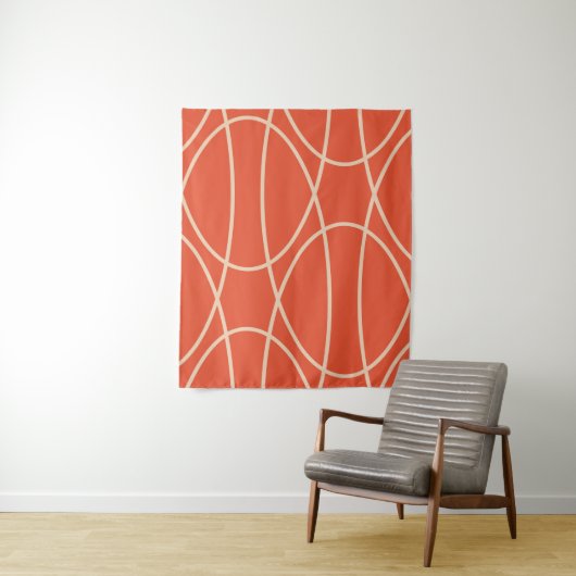 Tenture Courbes contemporaines Design abstrait (En situation)
