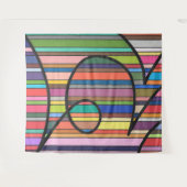 Tenture Courbes noires Abstraites à flux multiple (Devant (Horizontal))