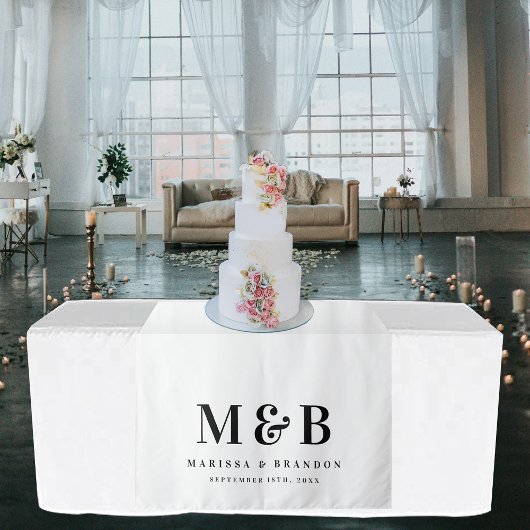 Tenture Coureur de table de jeune marié Monogramme Signe