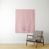 Tenture Coureur de table rose fille baptême baptême (En situation)