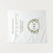 Tenture Couronne botanique mariage tons terre (Devant (Horizontal))