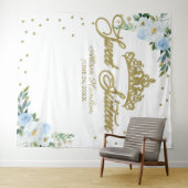 Tenture Couronne de diamants dorée pour 16 ans Fond floral (En situation (horizontale))