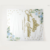 Tenture Couronne de diamants dorée pour 16 ans Fond floral (Devant (Horizontal))