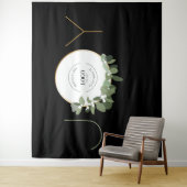 Tenture Couronne de fête de société Logo Noël Joie (En situation)