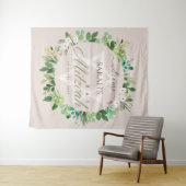 TENTURE COURONNE DE FOLIAGE ROSE PÂLE POUR STAR BAT MITZVA (En situation (horizontale))