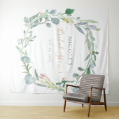 Tenture Couronne de mariage de baby shower aquarelle eucal (En situation (horizontale))