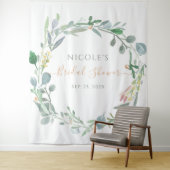 Tenture Couronne de mariage Eucalyptus aquarelle (En situation)