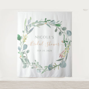 Tenture Couronne de mariage eucalyptus aquarelle
