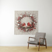 Tenture Couronne de Noël fantaisiste (En situation)