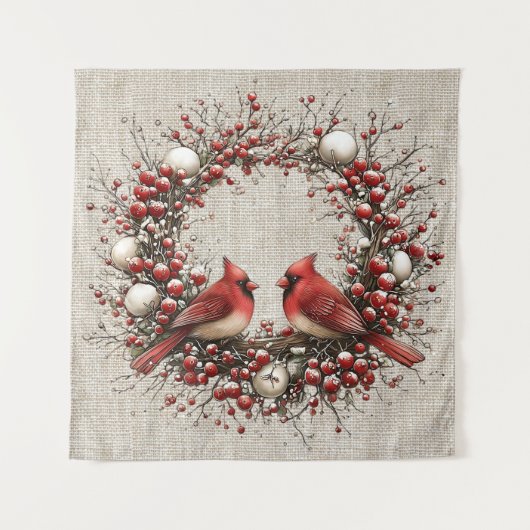 Tenture Couronne de Noël fantaisiste (Devant)